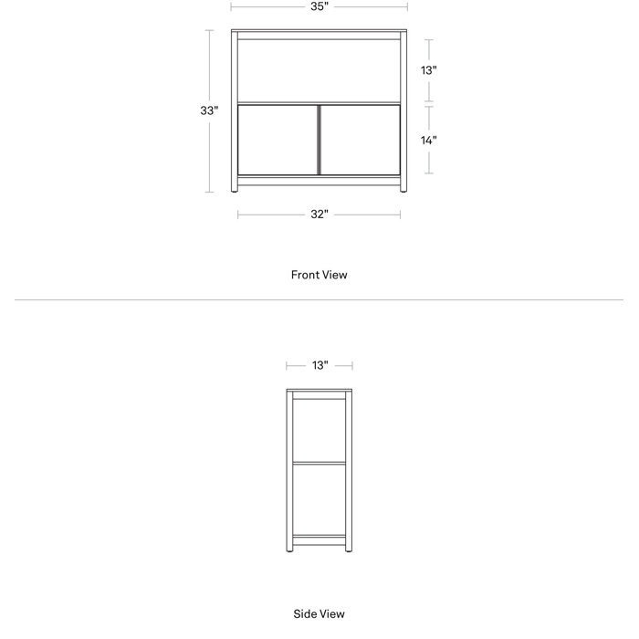 Blu Dot Open Plan Small Low Bookcase with Storage Wayfair